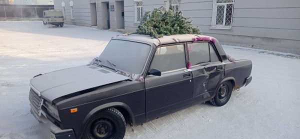 В Иркутской области в новогоднюю ночь угнали «ВАЗ» с ёлкой на крыше