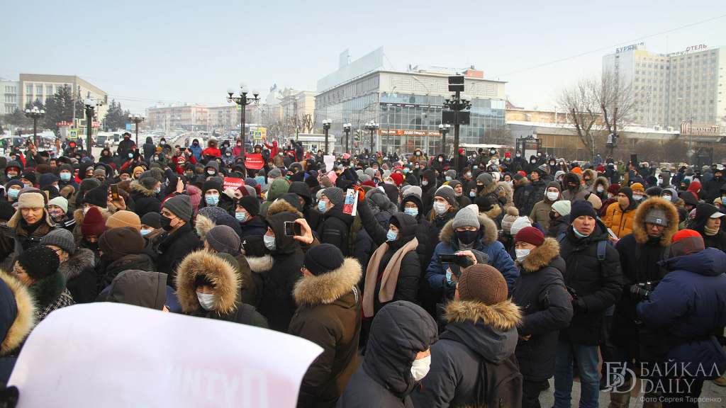 Несогласованная акция протеста в Улан-Удэ. Фоторепортаж