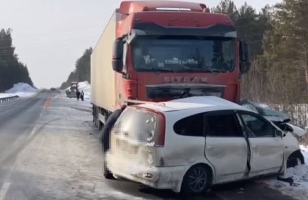 В Иркутской области водитель Honda Stream погиб в столкновении с фурой