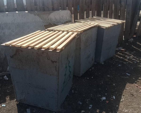 Мусорные контейнеры в Бурятии защитили от коров и собак 