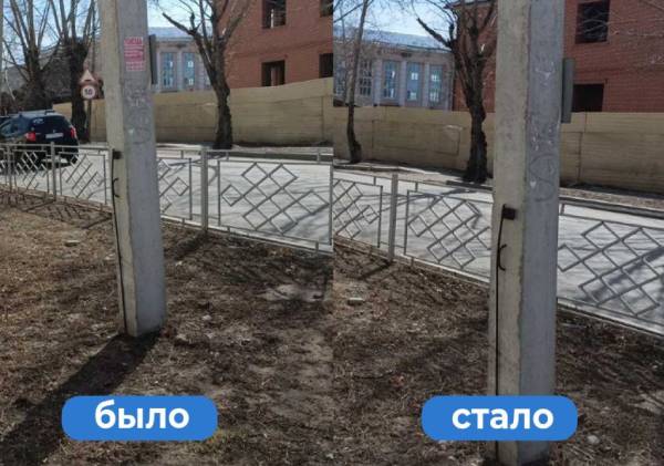 В Улан-Удэ стали очищать опоры освещения от незаконной рекламы