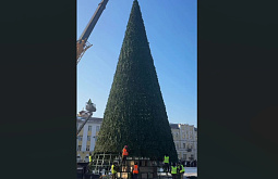 В центре Улан-Удэ устанавливают 27-метровую ёлку