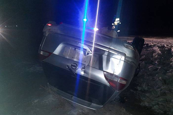 В Бурятии пьяный водитель перевернул Nissan  на крышу