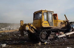 В Иркутске раздавили бульдозером 80 кг груш 