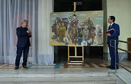 Известный художник Бальжинима Доржиев подарил картину Национальному музею Бурятии