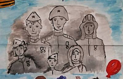 Жители Бурятии рисуют открытки ко Дню Победы