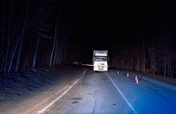 На трассе «Байкал» в Иркутской области водитель «КамАЗа» насмерть сбил пешехода