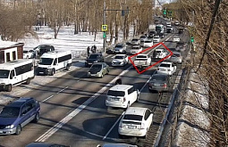 На Левобережье в Улан-Удэ из-за ДТП образовалась пробка 