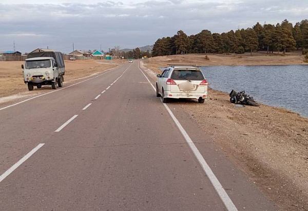 В Бурятии опрокинулся мотоциклист