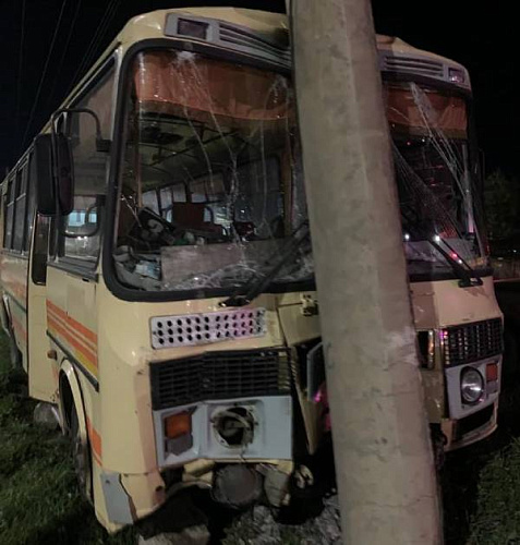 В Иркутской области автобус врезался в опору ЛЭП, пострадали шесть человек 