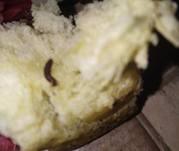 Жительница Улан-Удэ нашла в хлебе червя 
