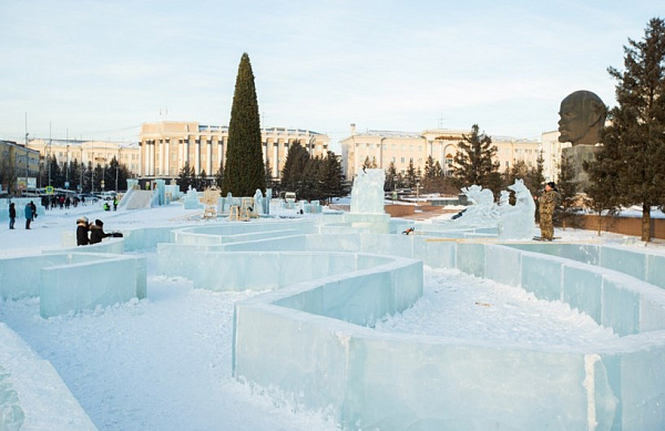 Ледовый городок в центре Улан-Удэ откроют раньше обычного